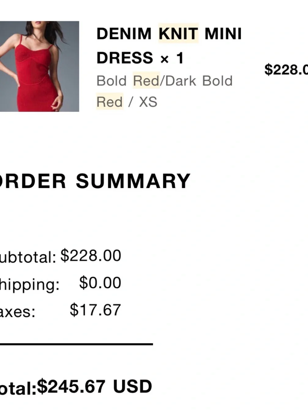 ALO Yoga Red Ribbed Mini Slip Dress with Spaghetti Straps